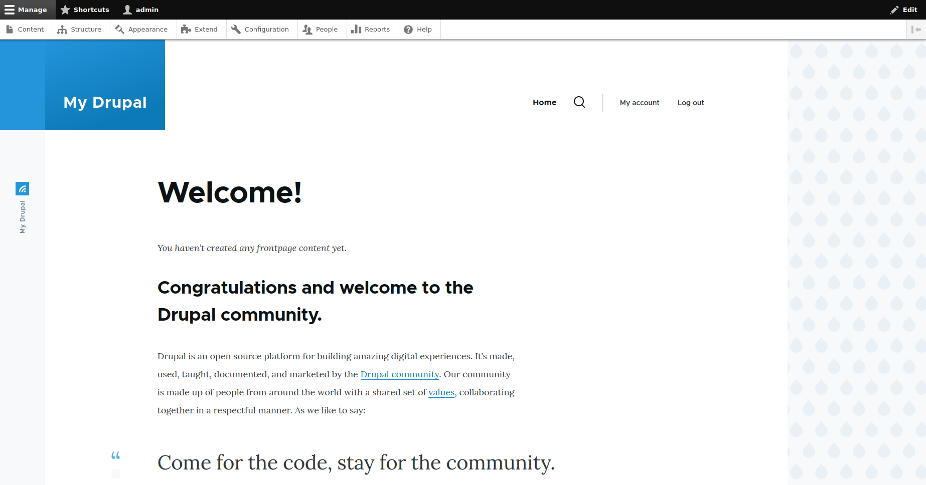 Drupal Administrationsbereich