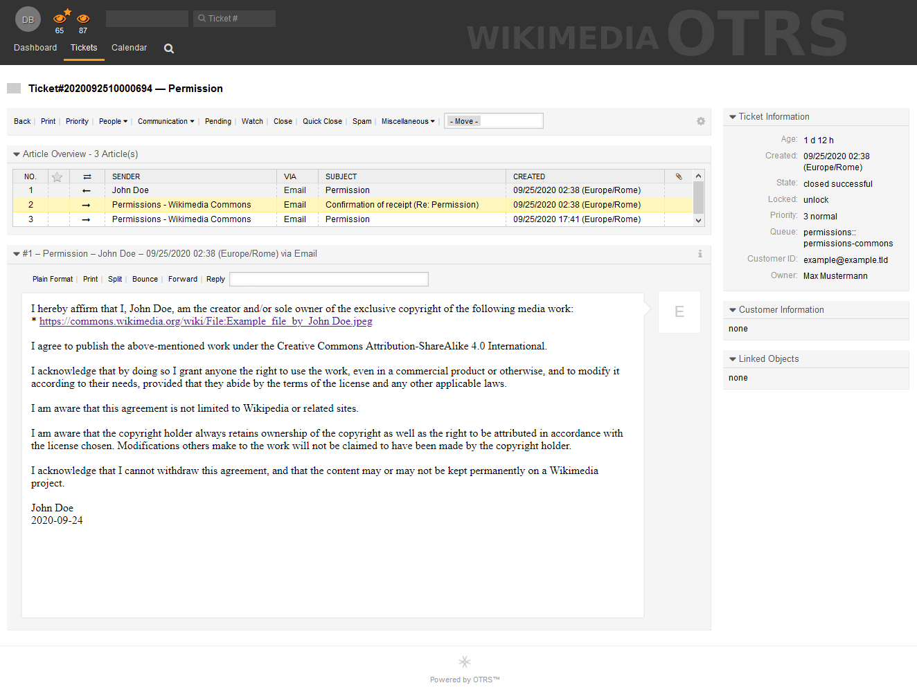Ticketqueue eines Service-Desk-Systems